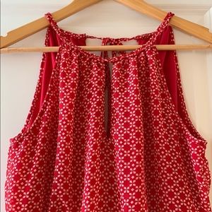 Red & White Madison Jules Midi Dress. Size Medium.